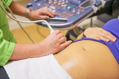 An ultrasound examination via the maternal health service.
