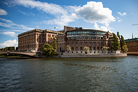 The Parliament house in Stockholm.