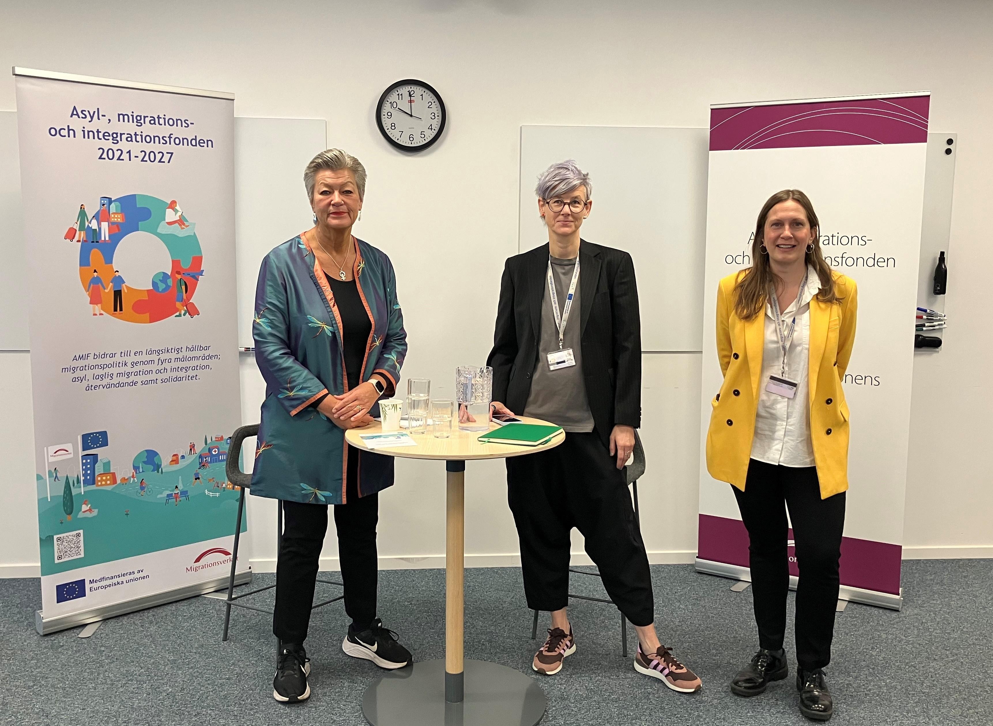 Från vänster: Ylva Johansson, Sofia Sjöö och Anna Sjöberg