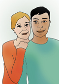 Illustration of a man and a woman.