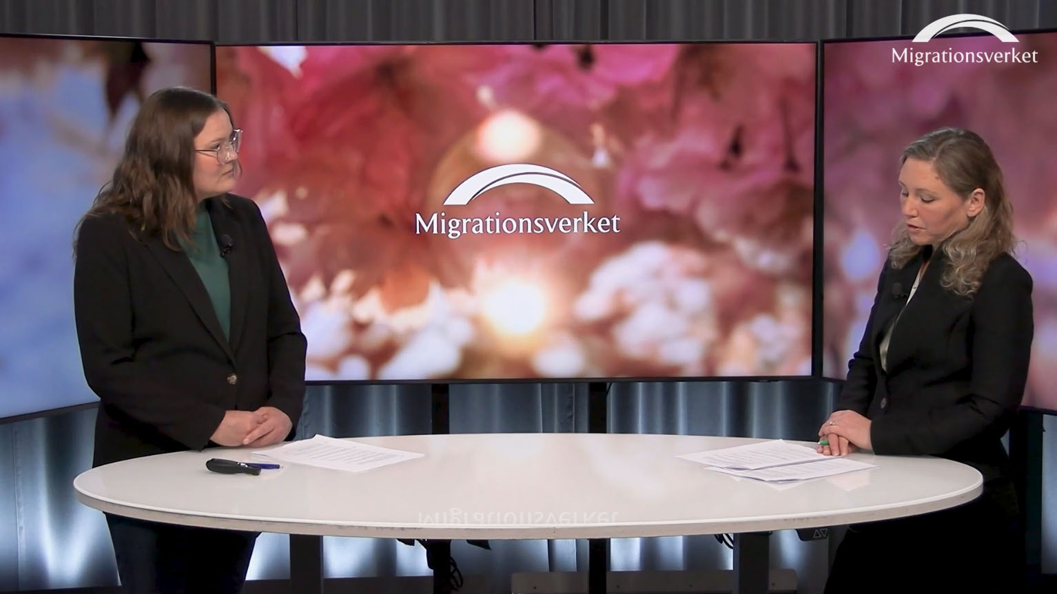 Bild från studiosamtalet om nya regler för arbetskraftsinvandring.