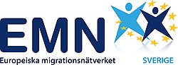 Logotyp för Europeiska migrationsnätverket.